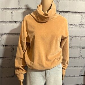 Vintage 1980’s Panther Brand Beige Velour Cowl Neck Women’s Top Size Medium